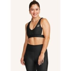 Peloton Black Tan Show Up Pocket Leggings & Sports Bra Set Size S